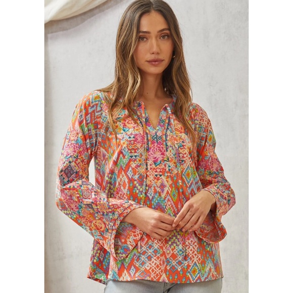 Savanna Jane Tunic Top with Bell Sleeves - Picture 3 of 5